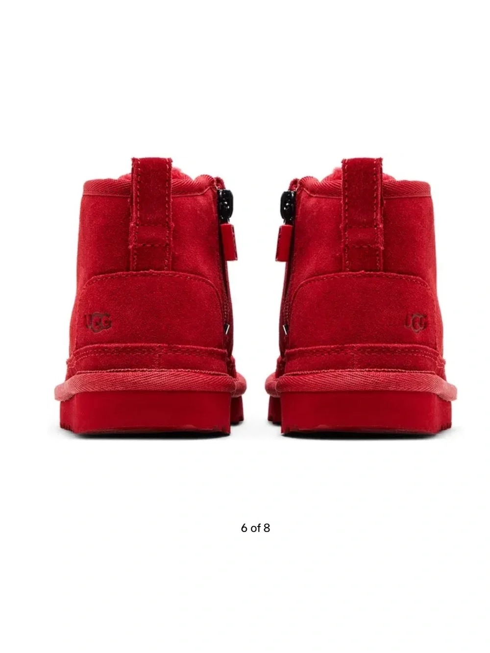 UGG Neumel Red Suede Toddler Lace-Up Boot.